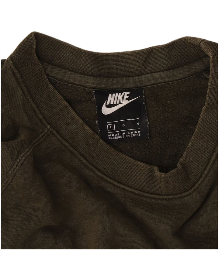 Ανδρικό γραφικό φούτερ Nike Jumper με μεγάλο χακί χρώμα