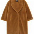 Zara Γυναικείο Teddy Bear Oversized Πανωφόρι UK 14 Medium Brown Polyester