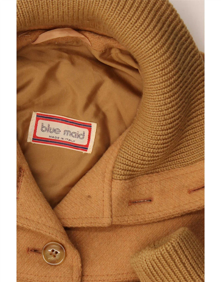 Vintage γυναικείο πανωφόρι UK 14 Medium Beige Wool