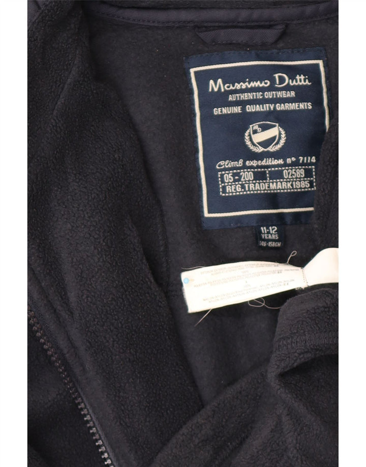 MASSIMO DUTTI Boys Graphic Fleece Jacket 11-12 ετών Navy Blue Polyester
