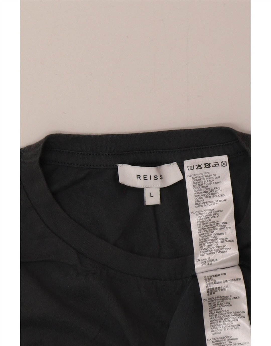 Ανδρικό T-Shirt Reiss Top μεγάλο μπλε βαμβακερό