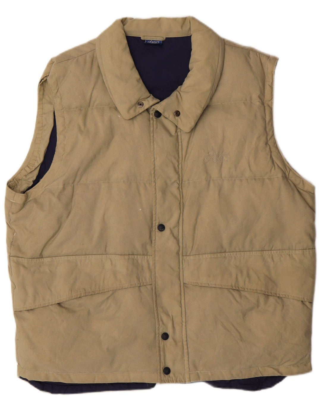 Asics Mens Padded Gilet UK 40 Large Beige Polyamide