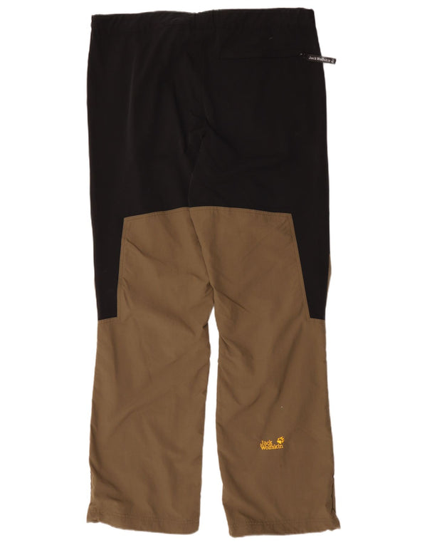 Jack Wolfskin Mens Straight Casual Trousers W46 L33 Brown Colourblock
