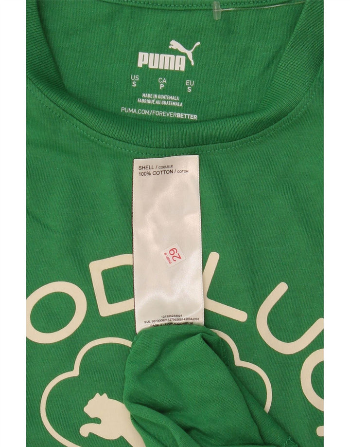 Ανδρικό γραφικό μπλουζάκι Puma, μικρό πράσινο βαμβακερό