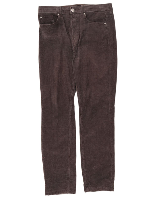 Marks & Spencer Γυναικείο ίσιο κοτλέ παντελόνι UK 12 Medium W30 L27 Grey