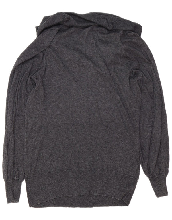 Marks & Spencer Γυναικείο πουλόβερ με ρολό λαιμόκοψη UK 14 Large Grey Polyamide