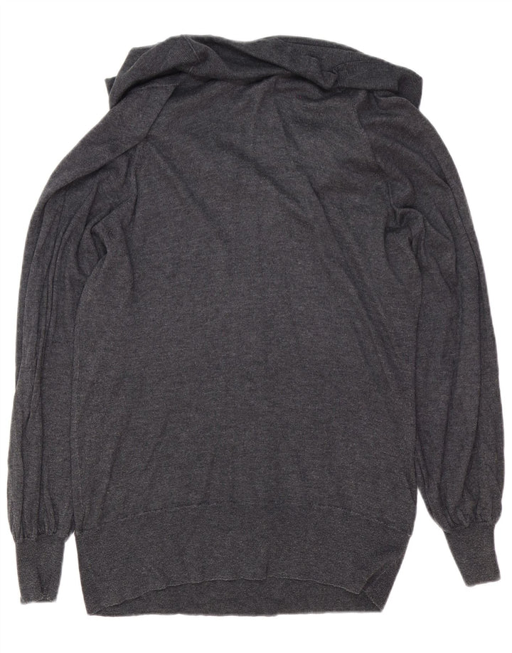 Marks & Spencer Γυναικείο πουλόβερ με ρολό λαιμόκοψη UK 14 Large Grey Polyamide