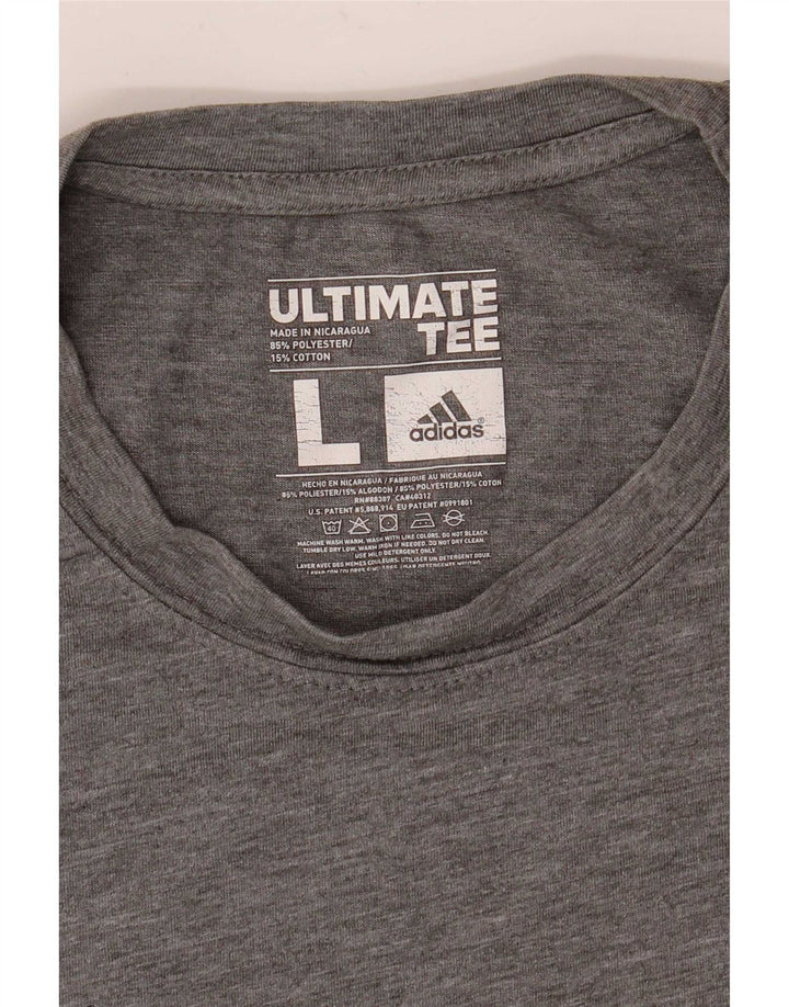 Ανδρικό T-Shirt Climalite Adidas Top Large Grey Flecked Polyester
