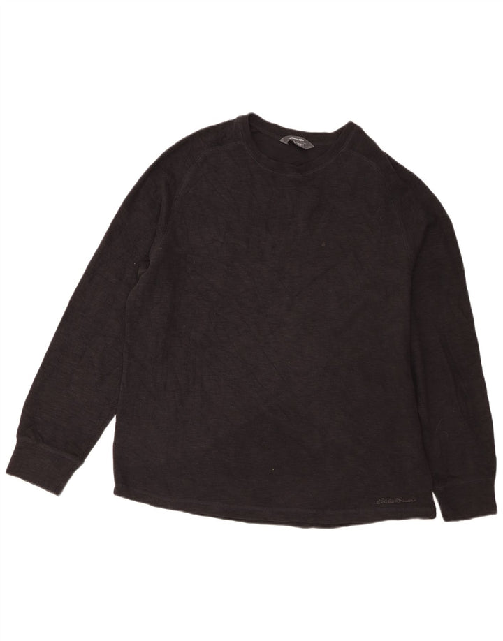 Ανδρικό μπλουζάκι Eddie Bauer μακρυμάνικο XL μαύρο βαμβακερό