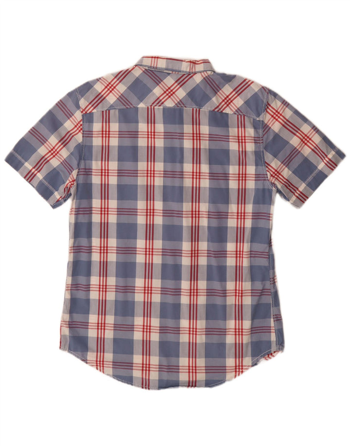 Ανδρικό κοντομάνικο πουκάμισο Levi's Slim Fit, μεσαίο μπλε βαμβακερό