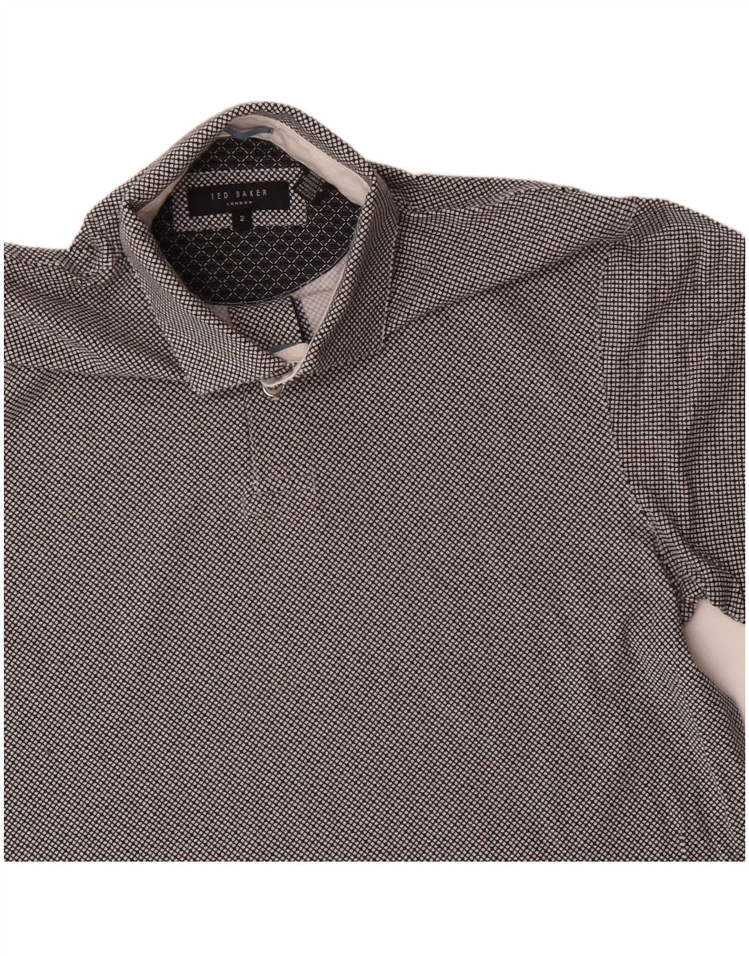 Ανδρικό μπλουζάκι πόλο Ted Baker, νούμερο 2, Small Grey Check Cotton