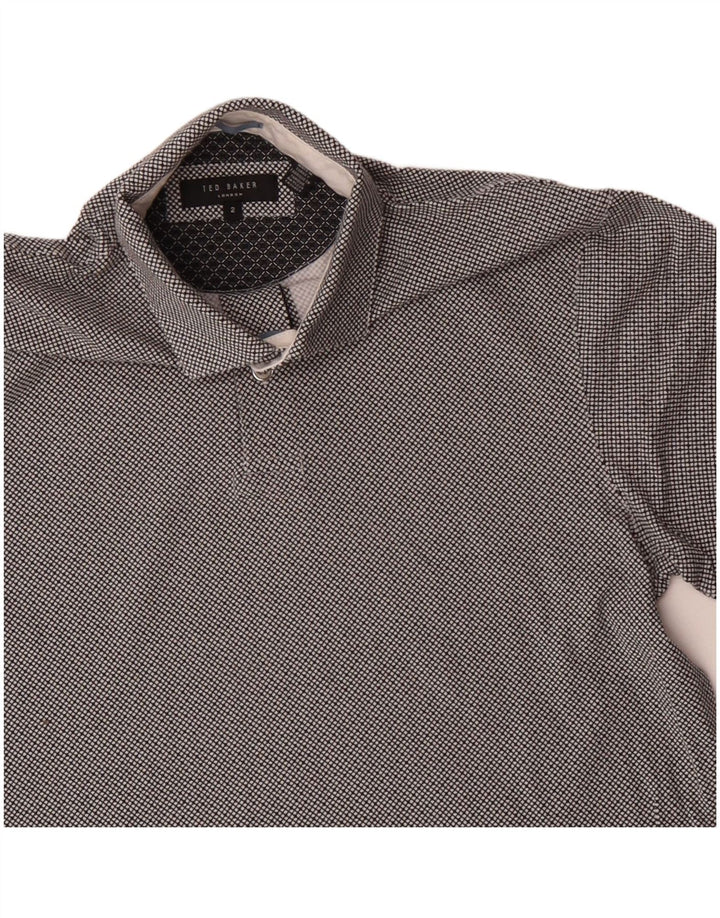 Ανδρικό μπλουζάκι πόλο Ted Baker, νούμερο 2, Small Grey Check Cotton