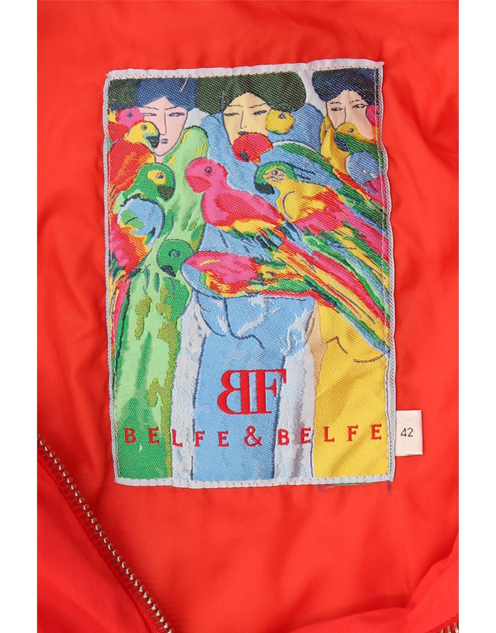 BELFE Womens Hooded Quilted Jacket IT 42 Medium Red Nylon Vintage Belfe and Second-Hand Belfe from Messina Hembry 