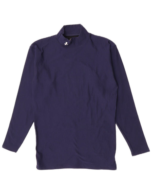 Under Armour Γυναικείο τοπ μακρυμάνικο UK 14 Large Navy Blue Nylon