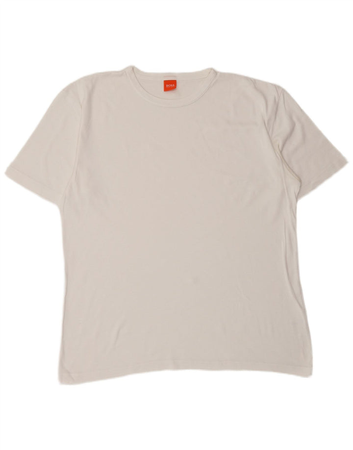 Ανδρικό T-Shirt HUGO BOSS Top XL Λευκό βαμβακερό