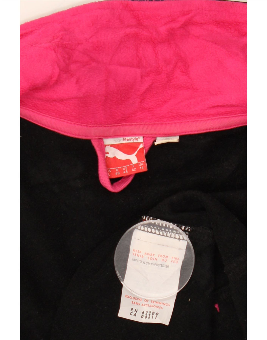 Γυναικεία αθλητική φόρμα PUMA Top Jacket UK 14 Medium Black Polyester