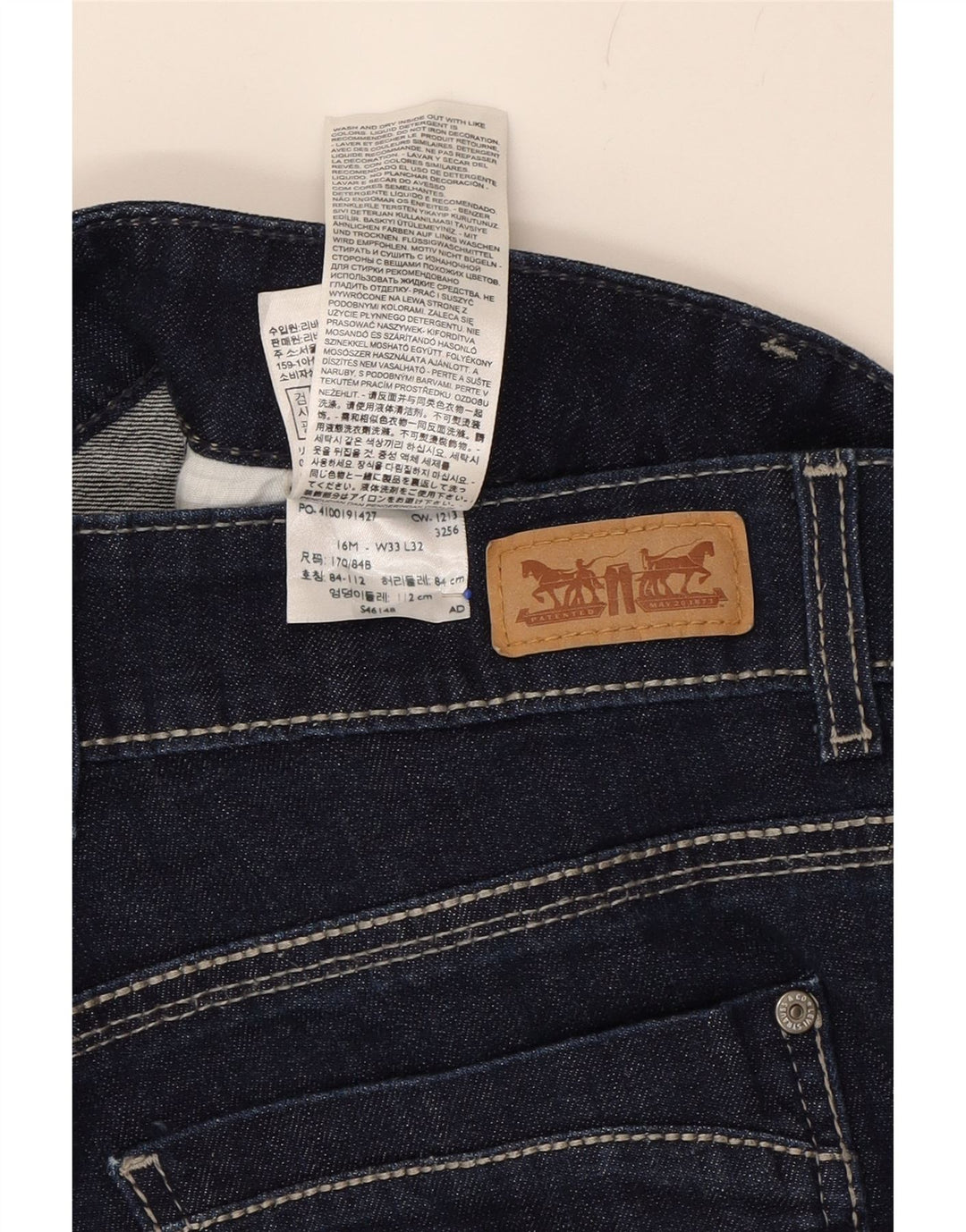 LEVI'S Womens Curvy Slim Jeans W33 L26 Navy Blue Cotton Vintage Levi's and Second-Hand Levi's from Messina Hembry 