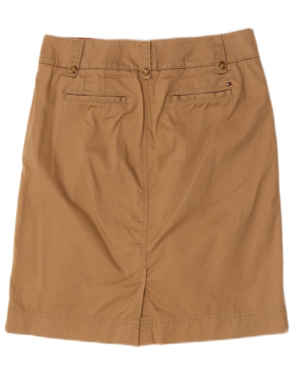 Tommy Hilfiger Γυναικεία ίσια φούστα US 8 Medium W32 Καφέ Βαμβακερή