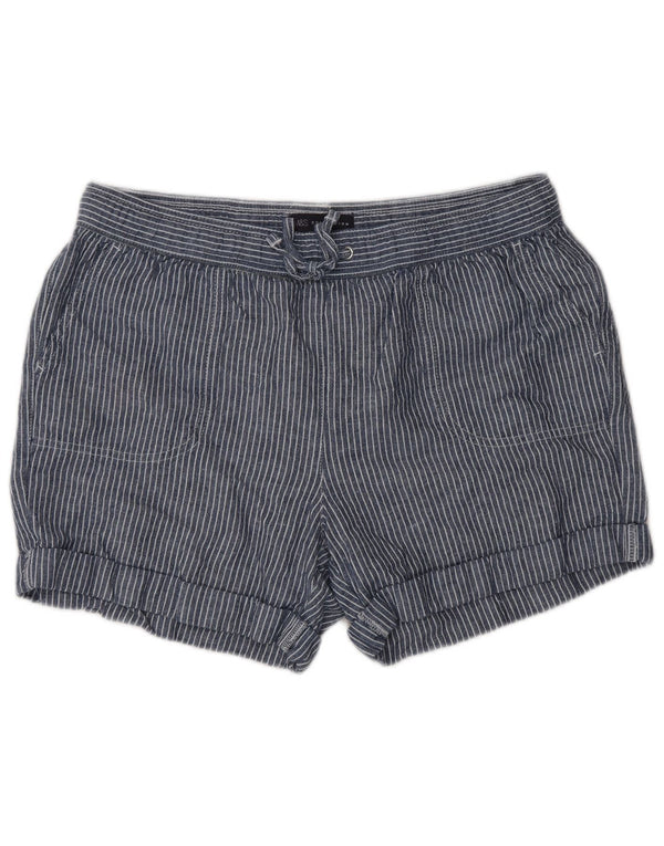 Marks & Spencer Γυναικεία Casual Σορτς UK 14 Large W32 Navy Blue Pinstripe