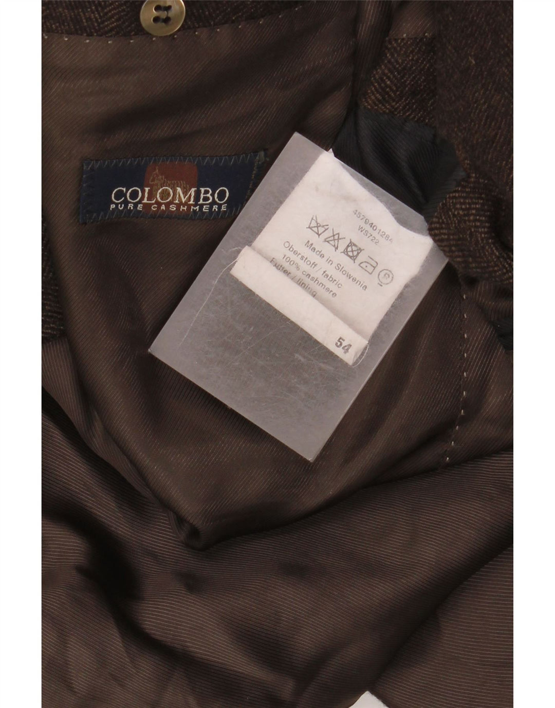 COLOMBO Ανδρικό σακάκι σακάκι με 2 κουμπιά EU 54 2XL Καφέ κασμίρ από ψαροκόκκαλο