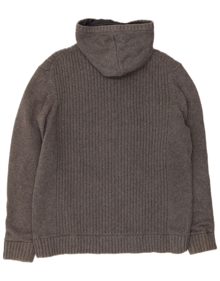 Ανδρικό πλεκτό μπουφάν με κουκούλα Massimo Dutti UK 42 XL Γκρι
