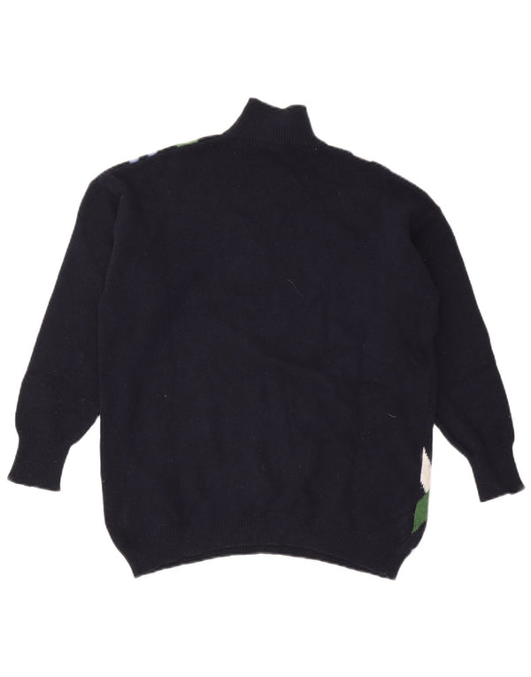 Marella γυναικείο πουλόβερ με λαιμό χελώνα UK 10 Small Navy Blue ριγέ