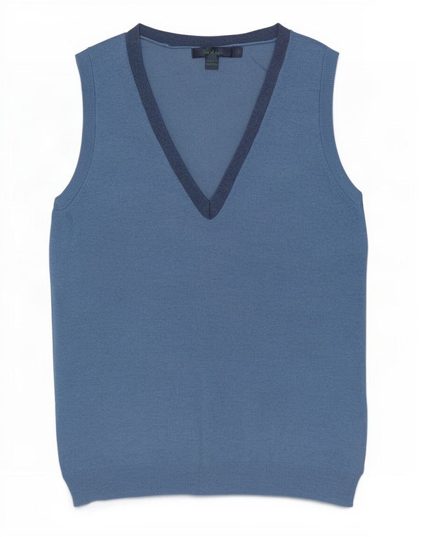 Boden Γυναικείο Γιλέκο Tank Top UK 10 Small Blue Cotton