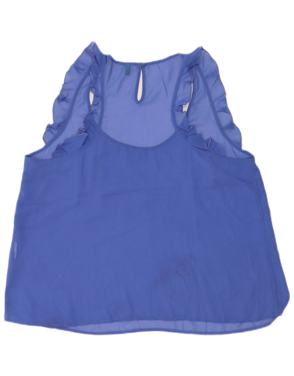 Benetton Γυναικεία Αμάνικη Μπλούζα Τοπ UK 16 Large Blue