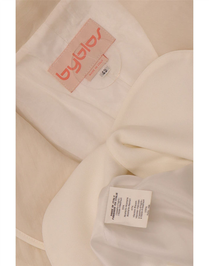 Byblos Γυναικείο Μπουφάν Blazer 3 Κουμπιών IT 42 Medium White Acetate