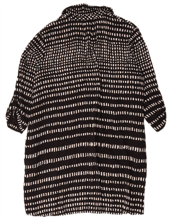 Hobbs Γυναικείο φόρεμα 3/4 με μανίκια UK 18 XL Μαύρη γεωμετρική βισκόζη