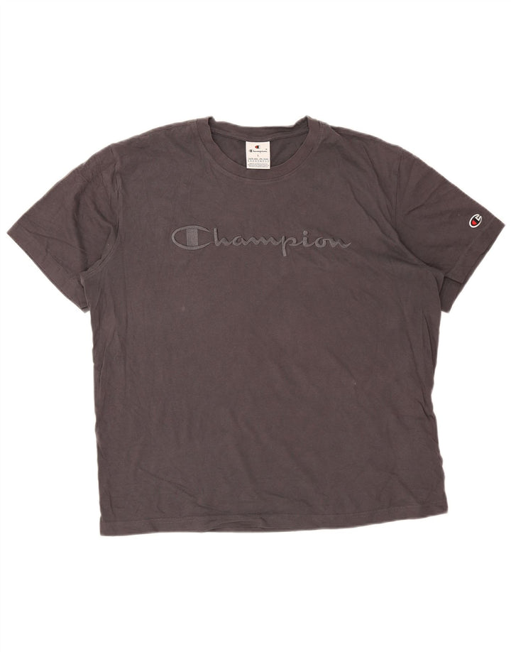 Ανδρικό γραφικό T-Shirt Champion Top Larg γκρι βαμβακερό