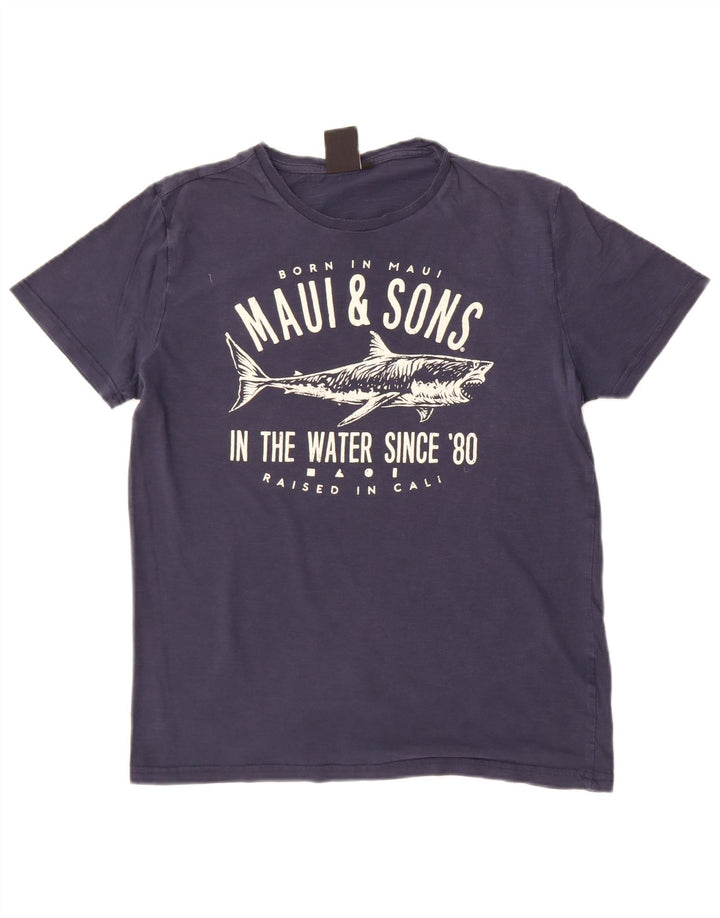 Ανδρικό γραφικό μπλουζάκι Maui and Sons Top Medium Navy Blue