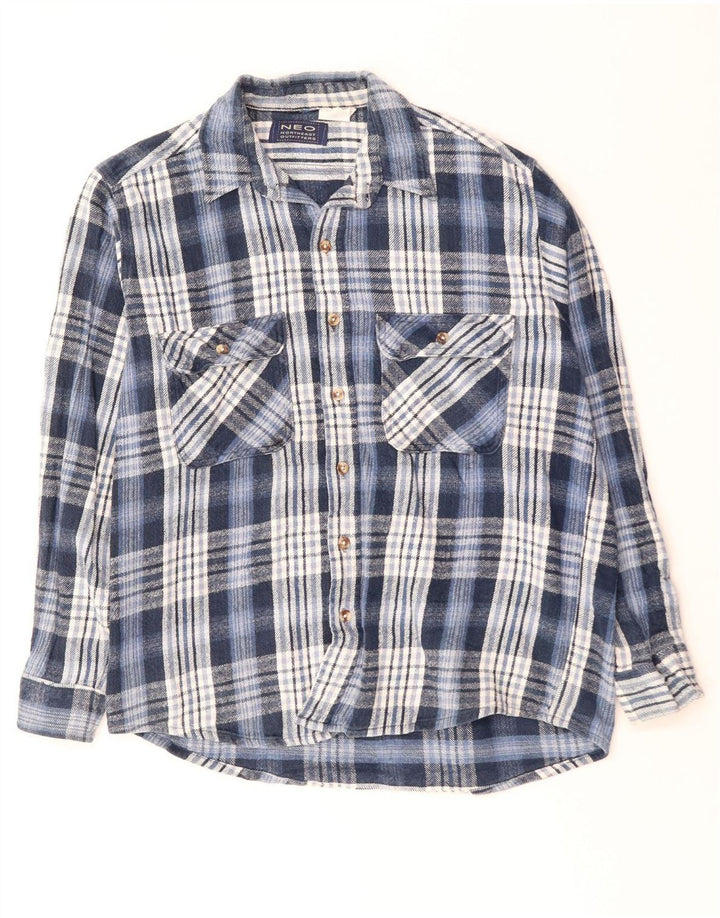 Ανδρικό φανελένιο πουκάμισο VINTAGE μεγάλο μπλε βαμβακερό