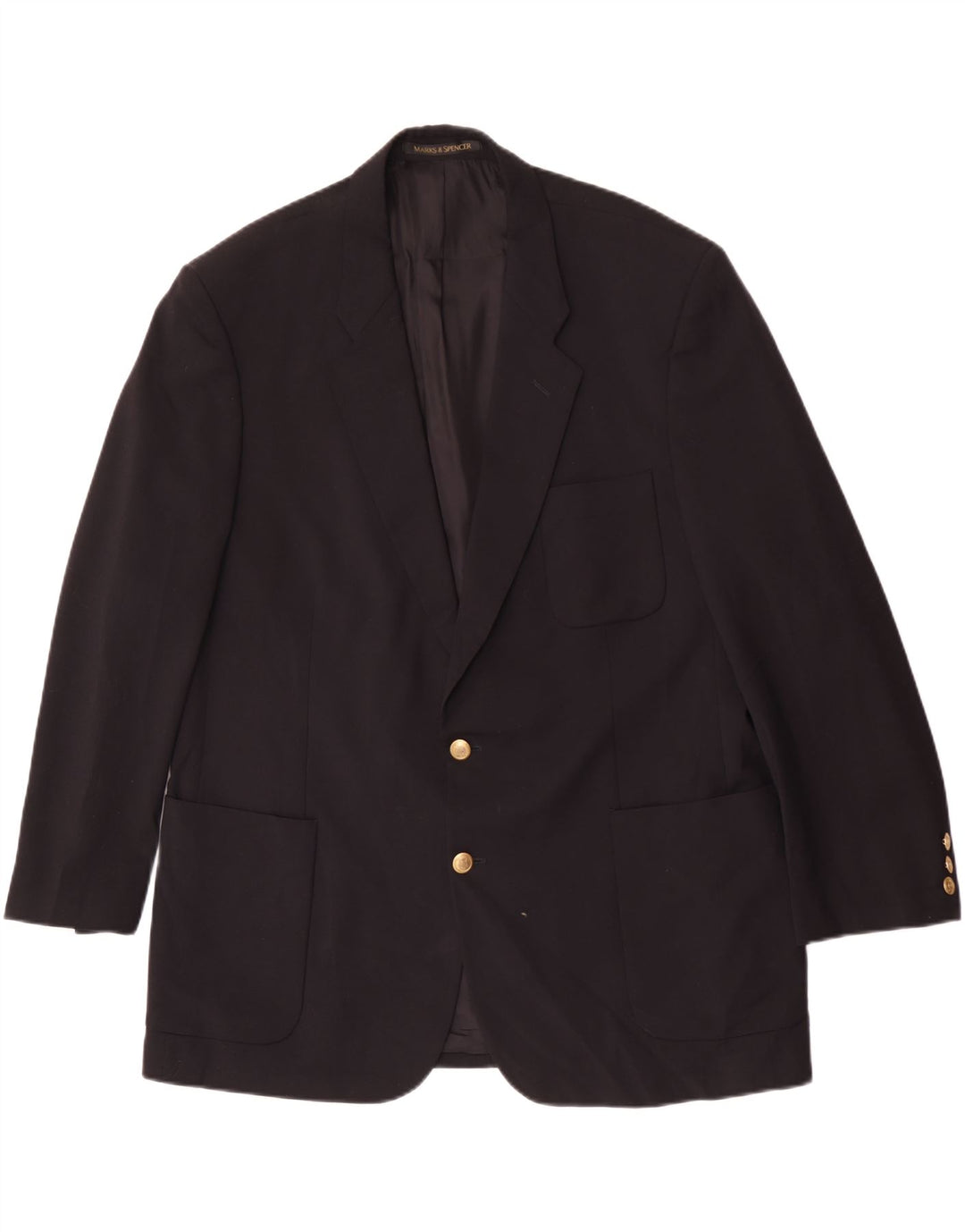 Marks & Spencer Ανδρικό σακάκι Blazer 2 κουμπιών UK 46 XL Μαύρο πολυεστέρα