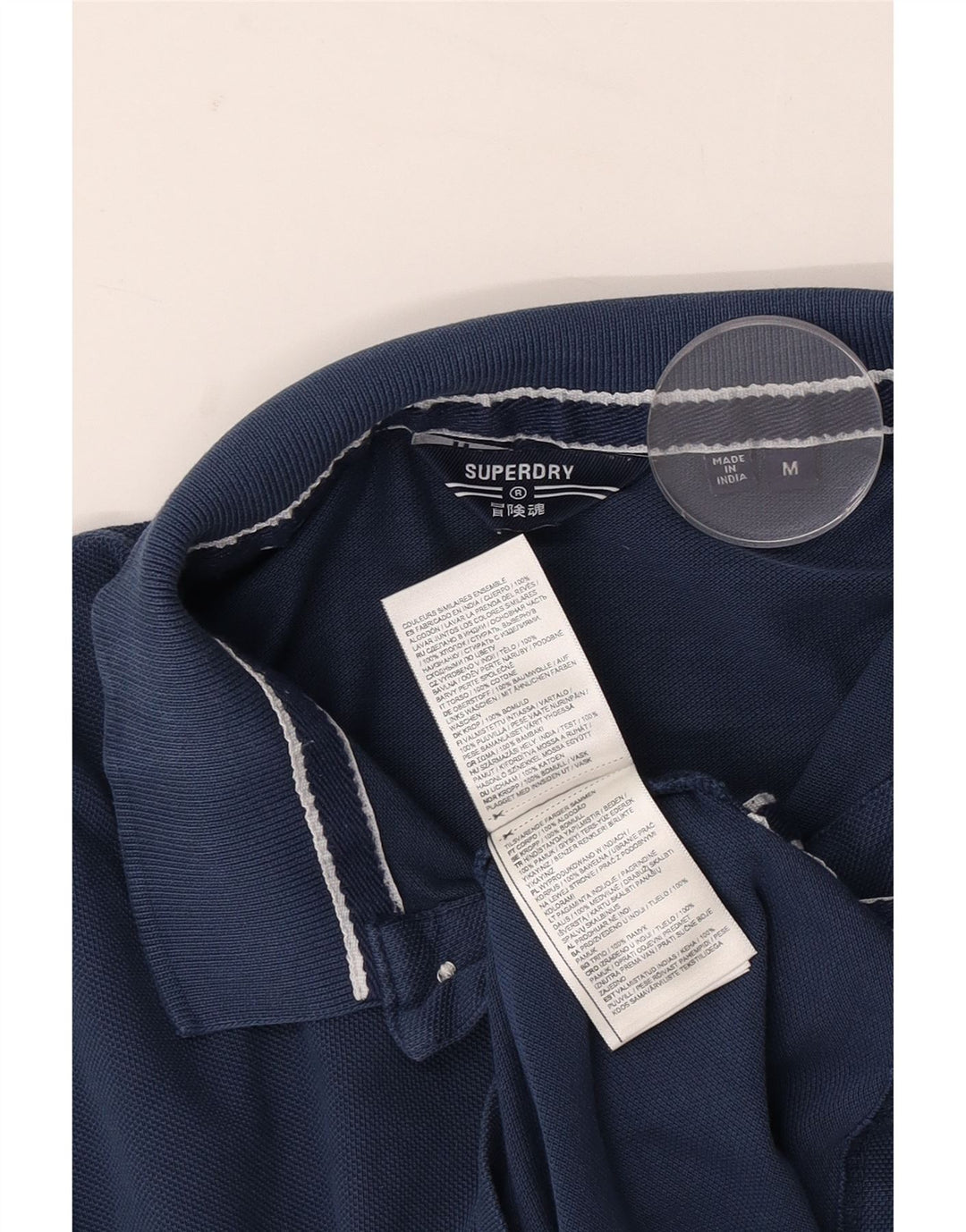 Ανδρικό πουκάμισο πόλο Superdry, Βαμβακερό, μεσαίο ναυτικό