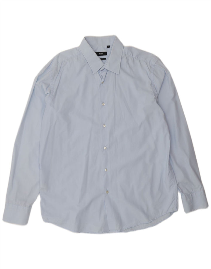 Ανδρικό πουκάμισο Hugo Boss Regular Fit Size 44 17 1/2 XL Blue Cotton