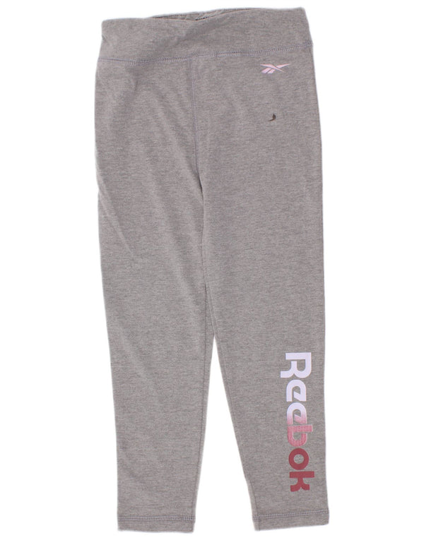 Reebok Girls Graphic κολάν 5-6 ετών από βαμβακερό γκρι φλύκταινα