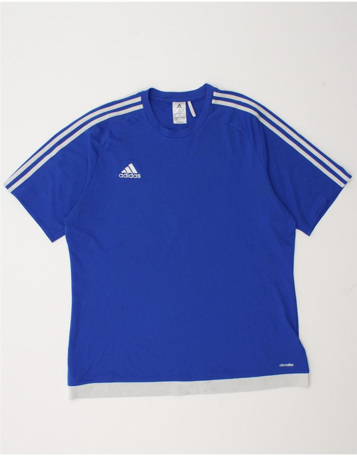 Ανδρικό T-Shirt Climalite Adidas Top XL Blue Colorblock Polyester