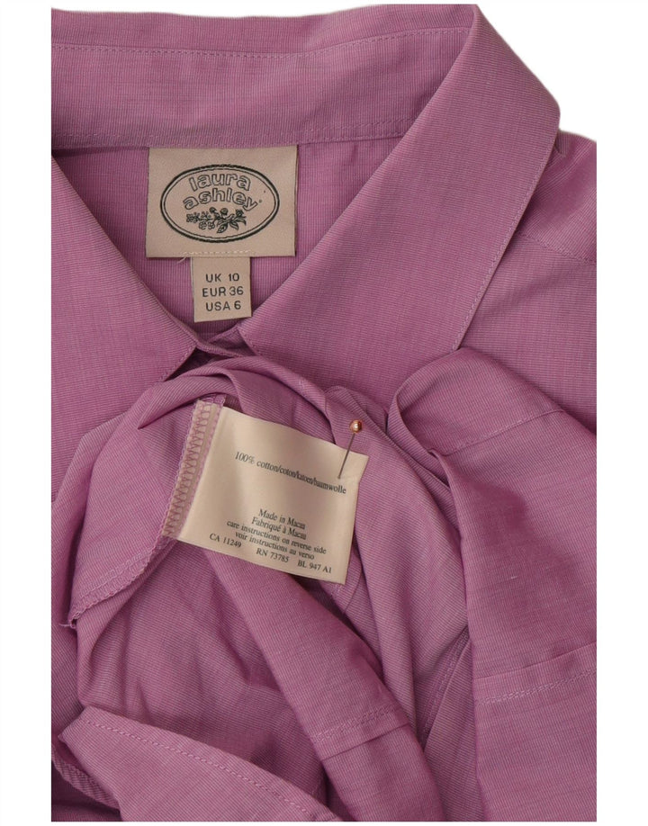 LAURA ASHLEY Γυναικείο πουκάμισο UK 10 Small Purple Βαμβακερό