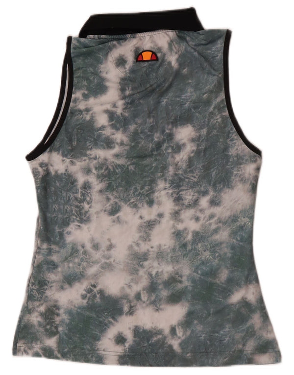 Ellesse γυναικείο αμάνικο μπλουζάκι πόλο με φερμουάρ UK 8 Small Green Tie Dye