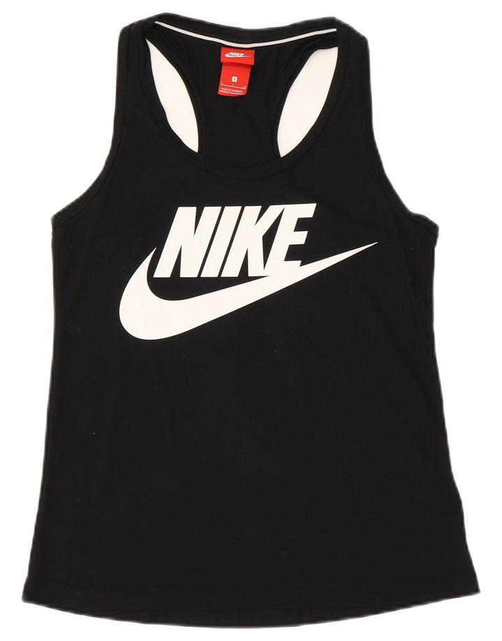Γυναικείο γραφικό γιλέκο Nike τοπ UK 10 Small Black Polyester