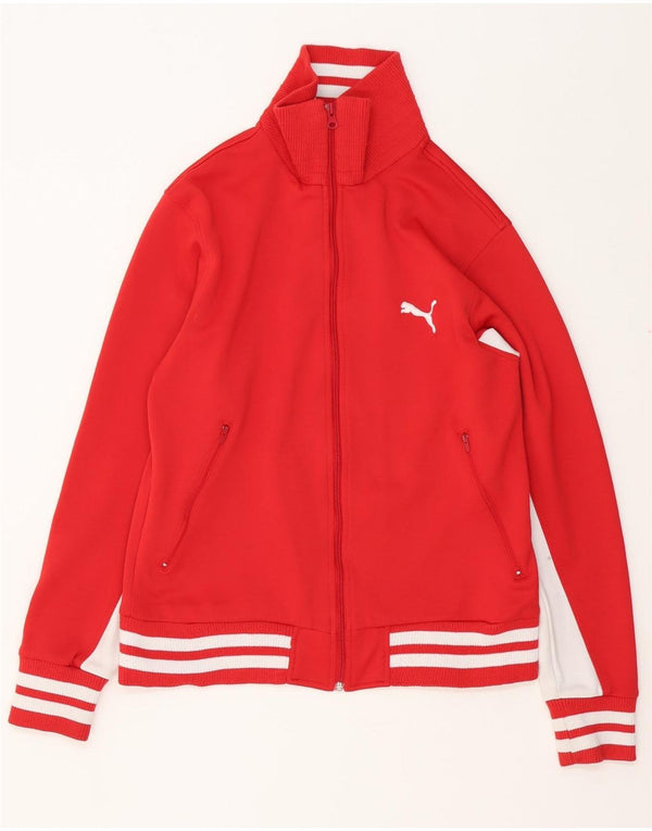 Puma Γυναικεία αθλητική φόρμα Top Jacket UK 14 Medium Red Colourblock Polyester