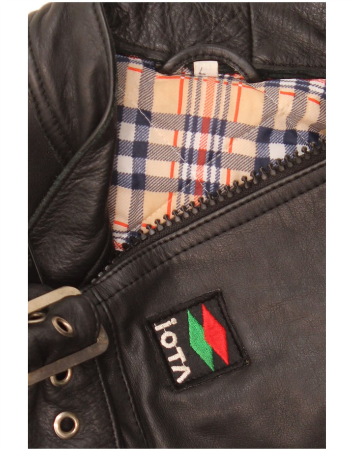 Vintage Ανδρικό Δερμάτινο Μπουφάν Biker UK 40 Large Μαύρο