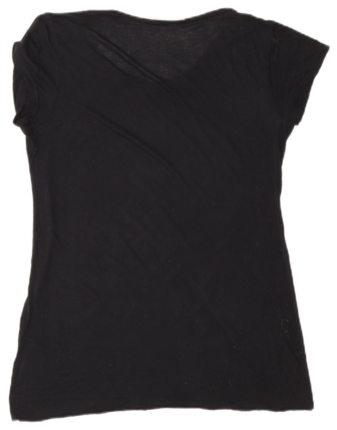 Zara Γυναικείο γραφικό T-Shirt Top UK 10 Small Black
