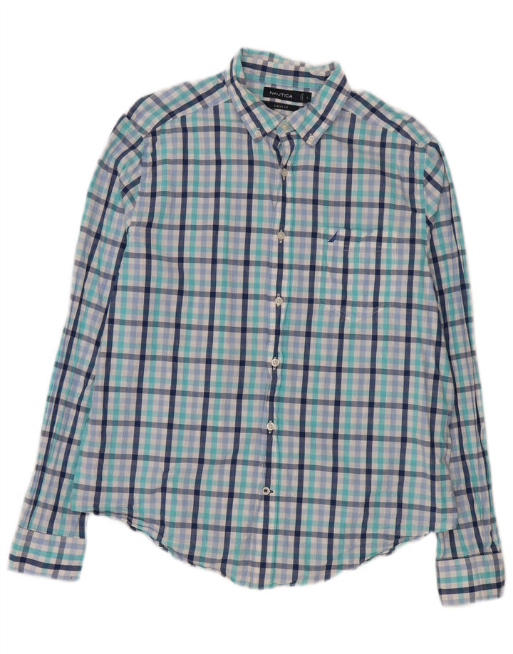 Ανδρικό πουκάμισο Nautica Classic Fit Large Blue Check Cotton