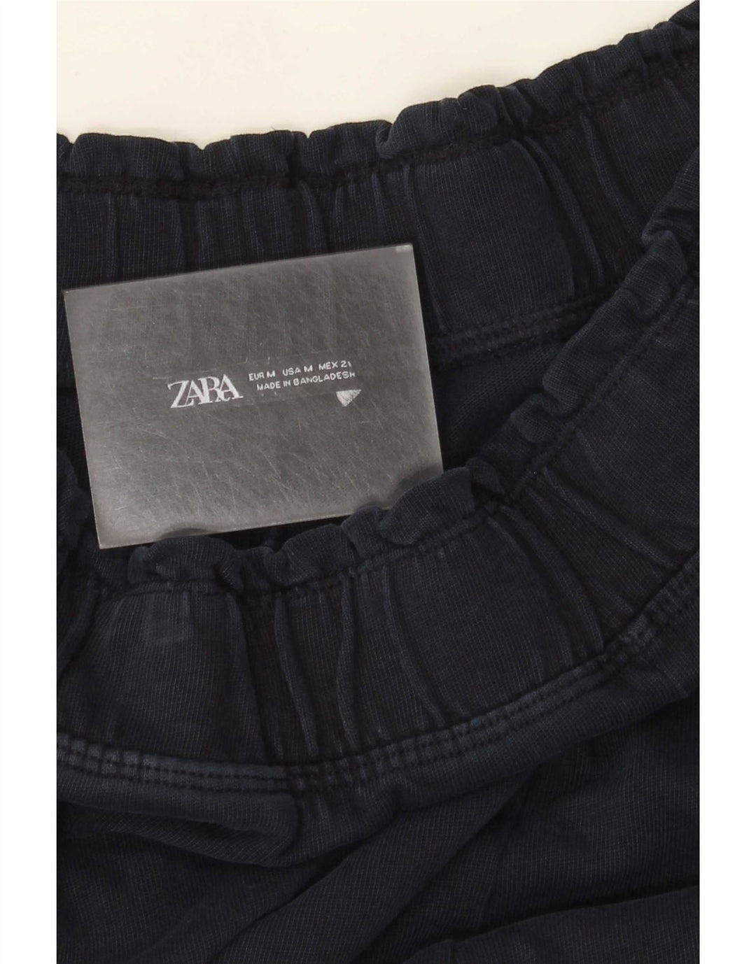 Zara Γυναικείο φαρδύ παντελόνι UK 14 Medium Navy Blue
