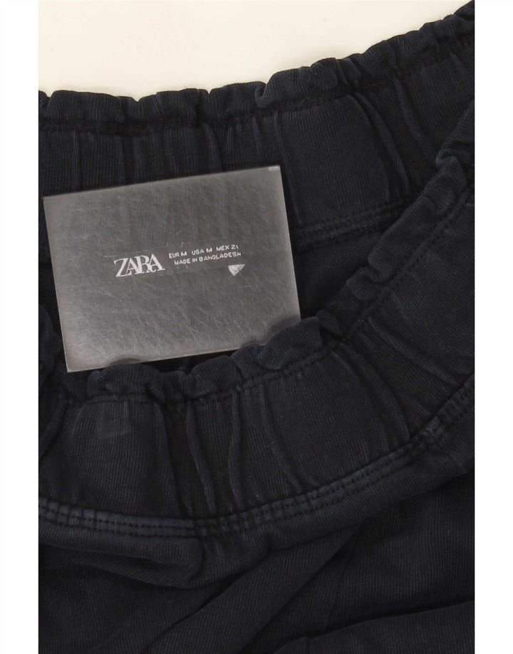 Zara Γυναικείο φαρδύ παντελόνι UK 14 Medium Navy Blue