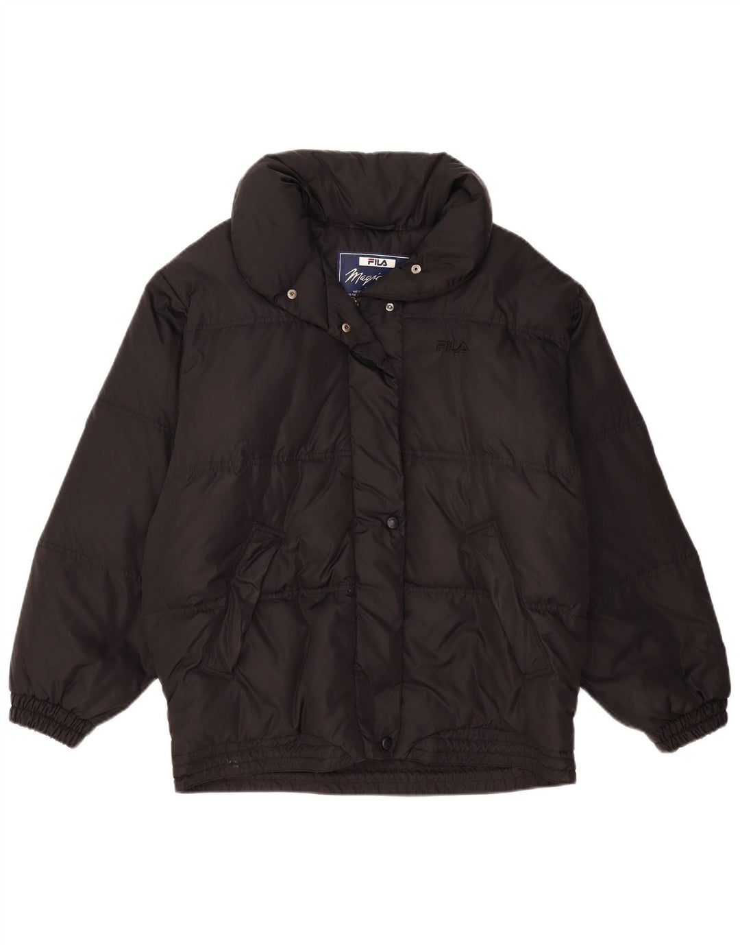 Fila Γυναικείο μπουφάν Magic Line Υπερμεγέθη με επένδυση IT 44 Μεσαίο Μαύρο Πολυαμίδιο