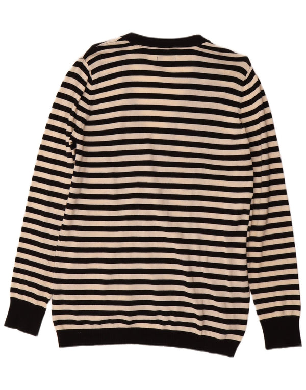 RALPH LAUREN Γυναικείο πουλόβερ με γραφικά ζακέτα UK 18 XL σε ανοιχτό λευκό ριγέ