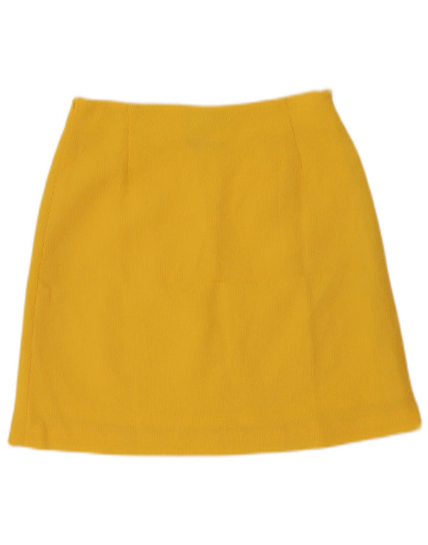 Vintage γυναικεία φούστα A-Line IT 42 Medium W28 Yellow Polyamide